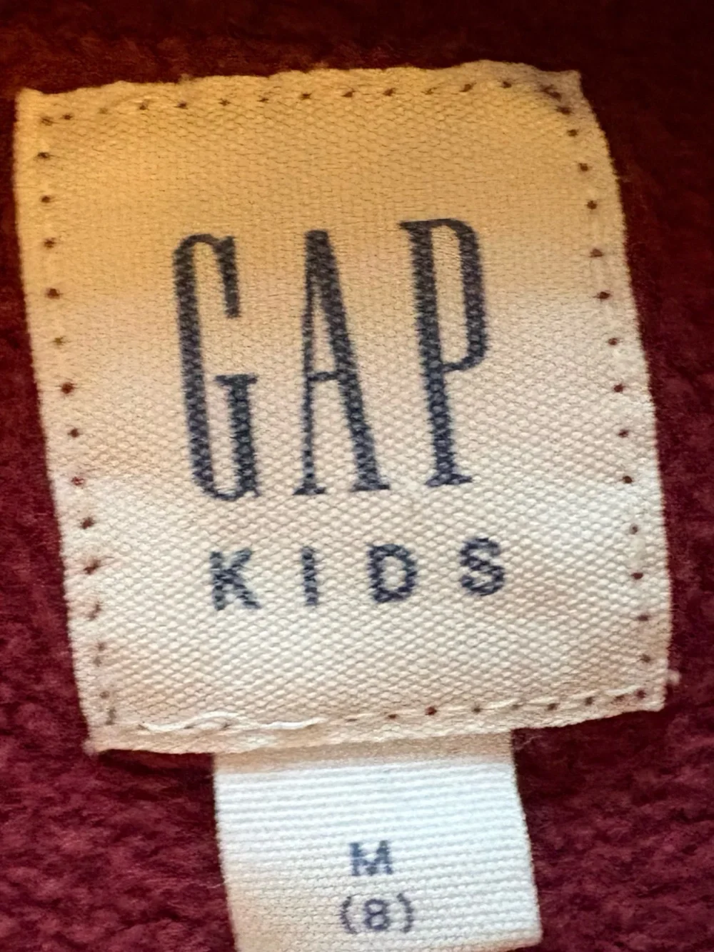 GAP Burgundy Sweatshirt with Navy-Trim Logo